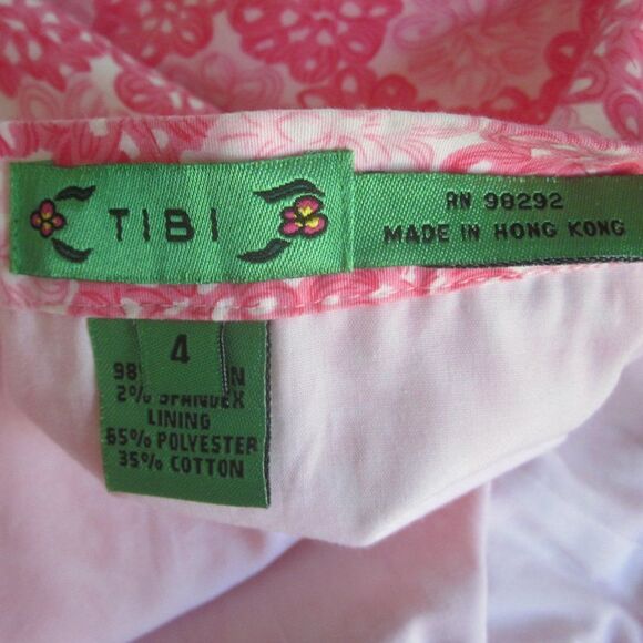 Tibi VINTAGE Pink Cotton Skirt Womens Size 4 with 27" Waist Lily Pulitzer Style - Picture 2 of 9